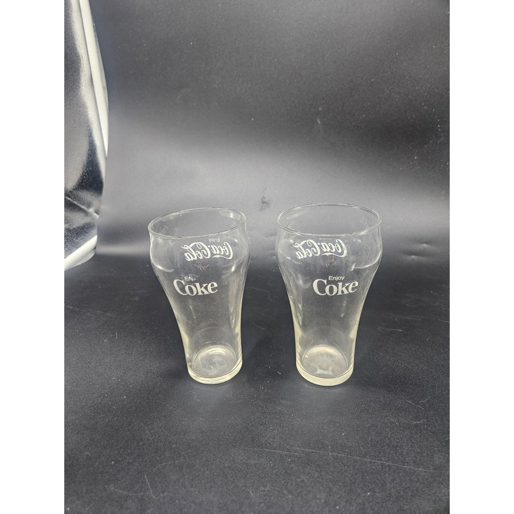 Vintage Coca-Cola Set Of 2 Drinking Glasses 'Drink Coke'